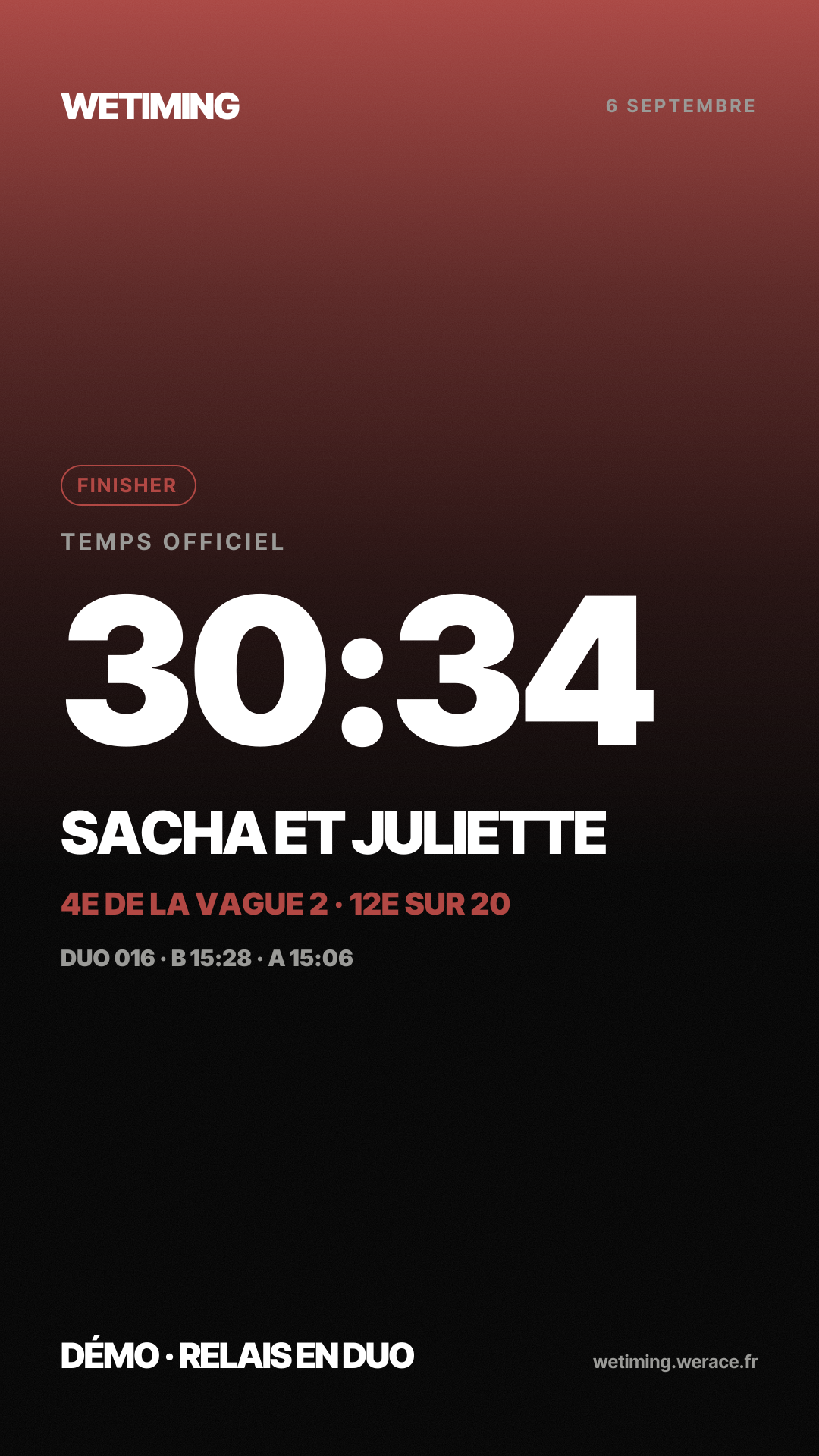 Ton résultat au format Story · aube