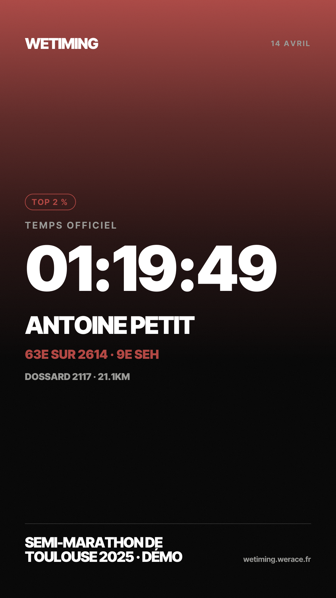 Ton résultat au format Story · aube