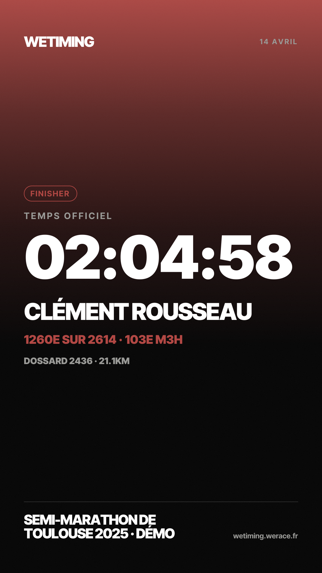 Ton résultat au format Story · aube