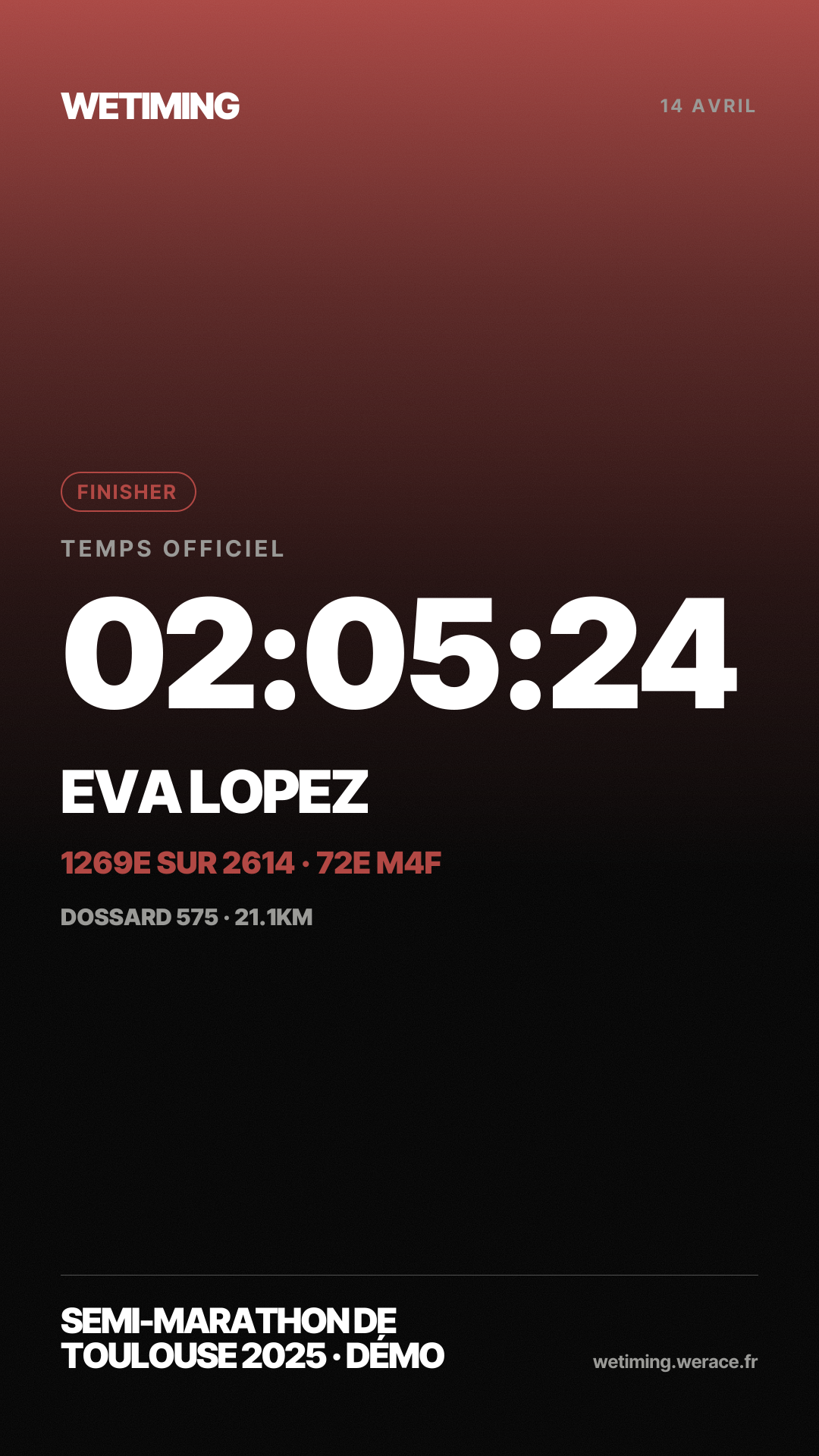 Ton résultat au format Story · aube