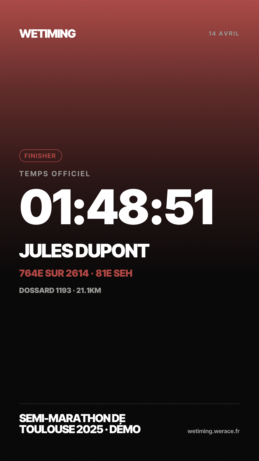 Ton résultat au format Story · aube