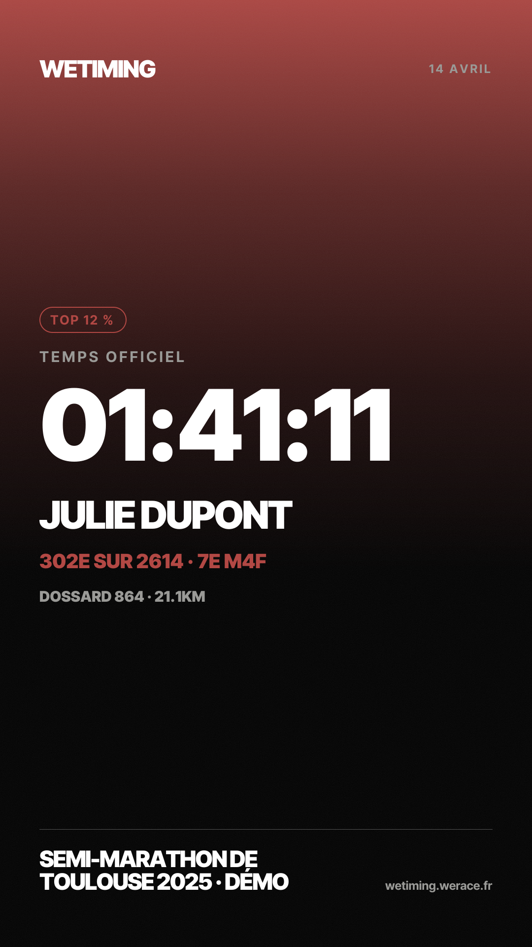 Ton résultat au format Story · aube