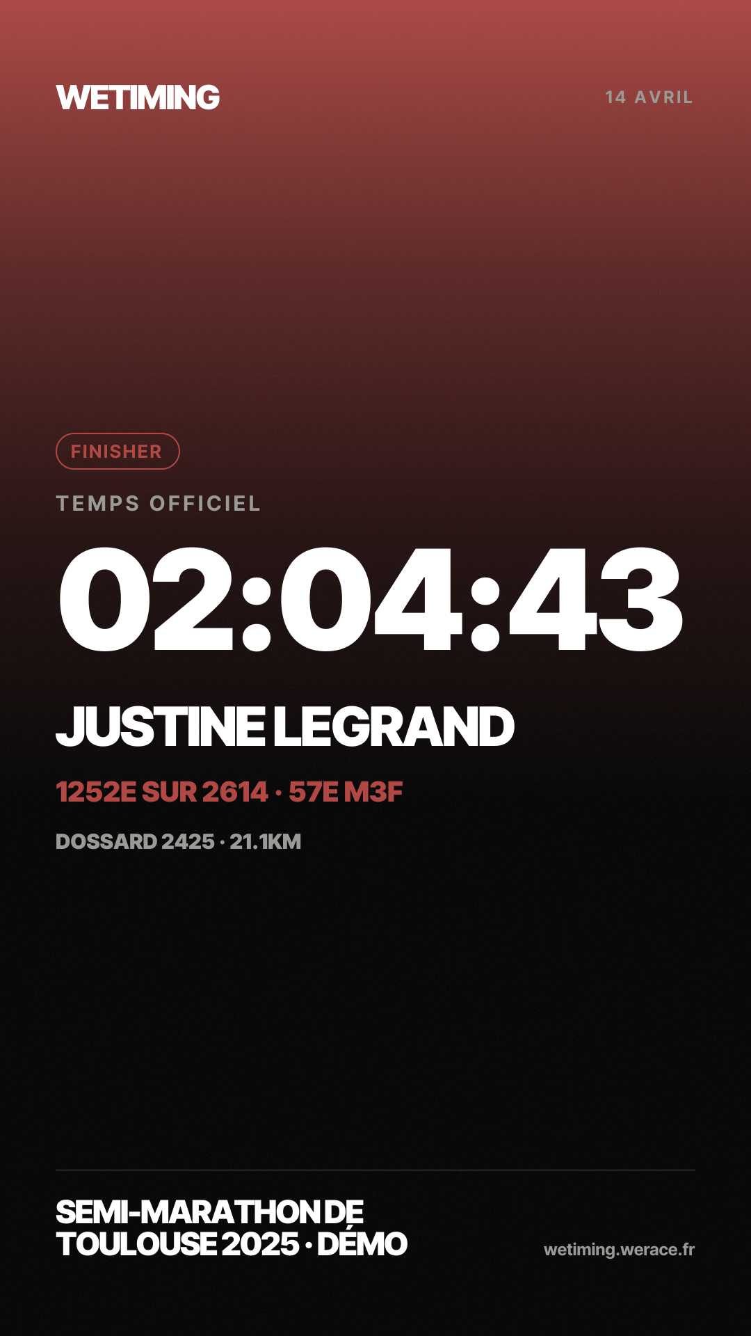 Ton résultat au format Story · aube