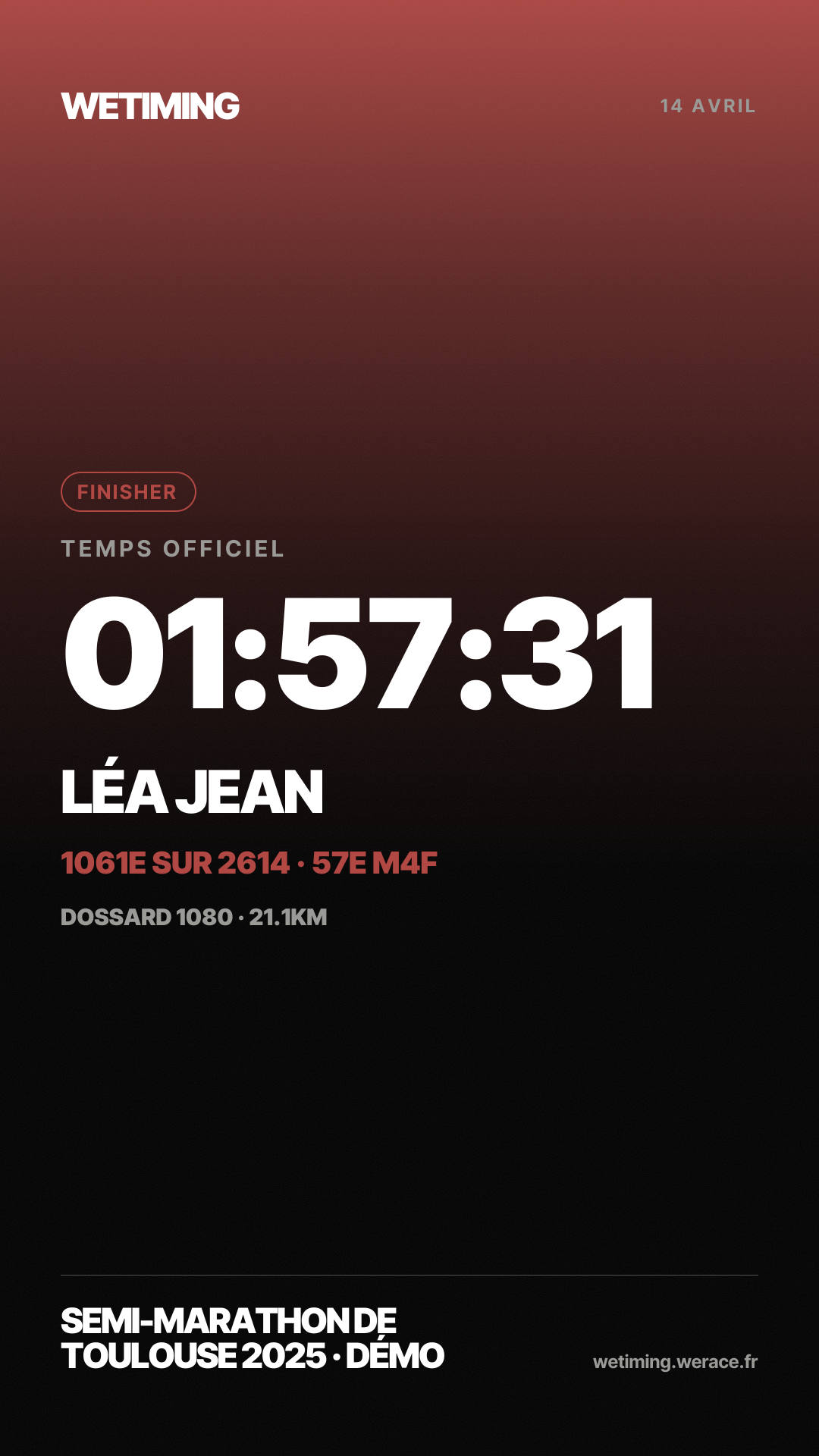 Ton résultat au format Story · aube