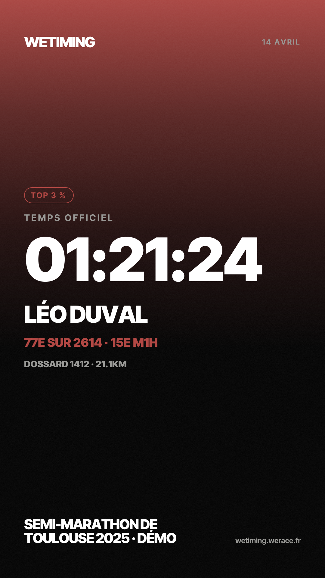 Ton résultat au format Story · aube