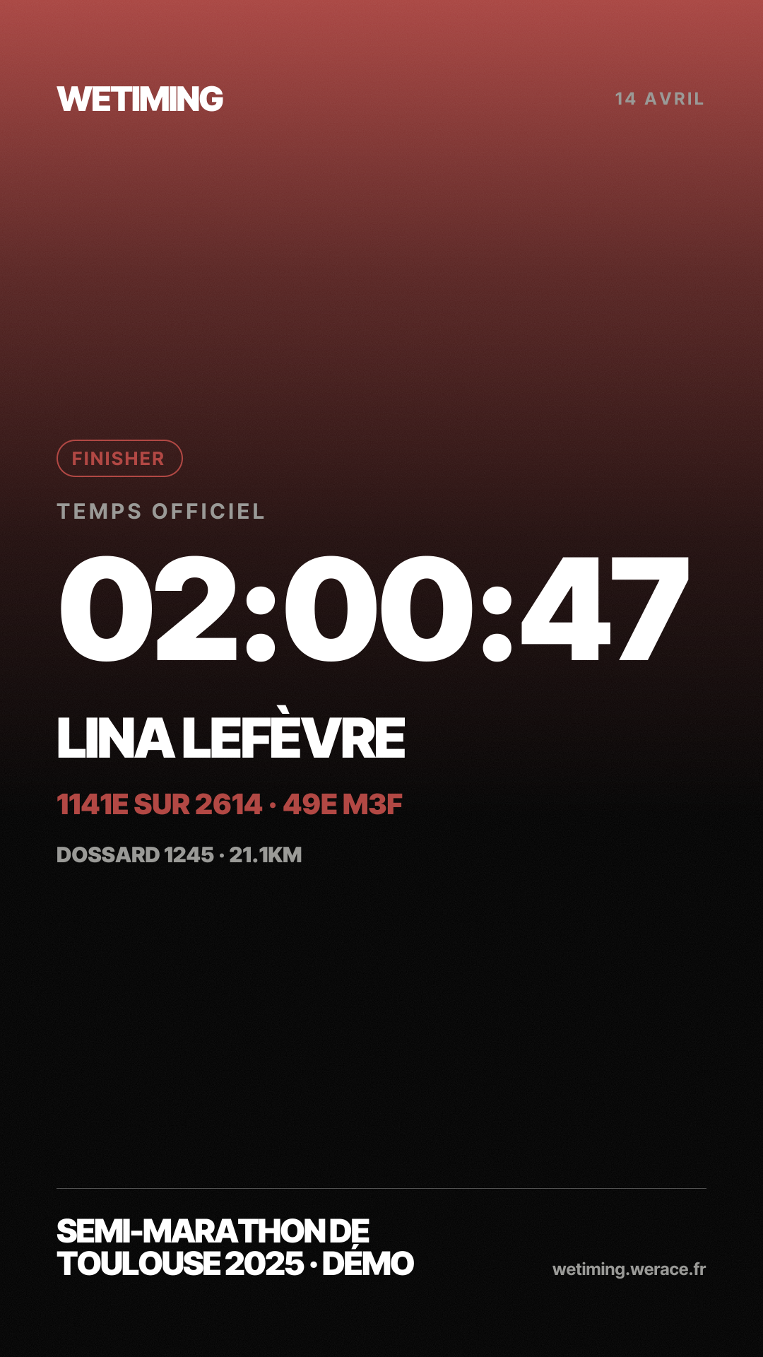 Ton résultat au format Story · aube