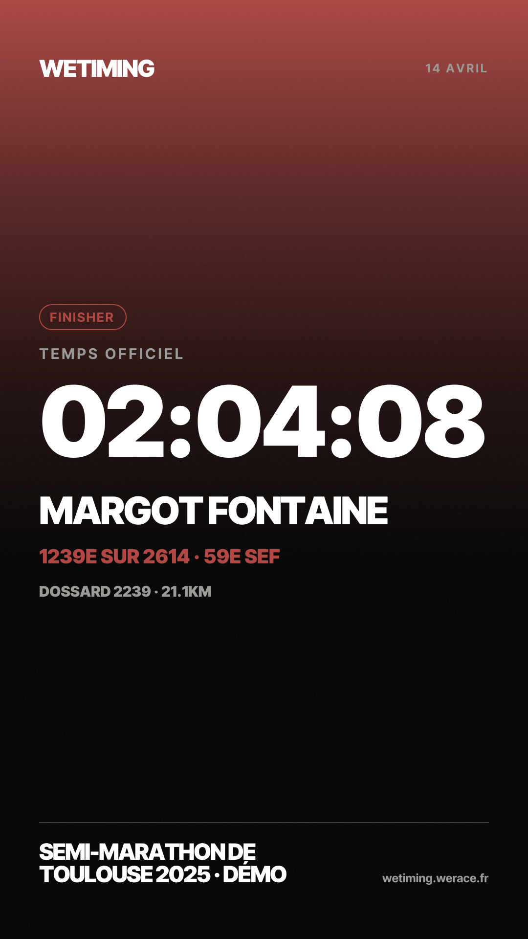 Ton résultat au format Story · aube