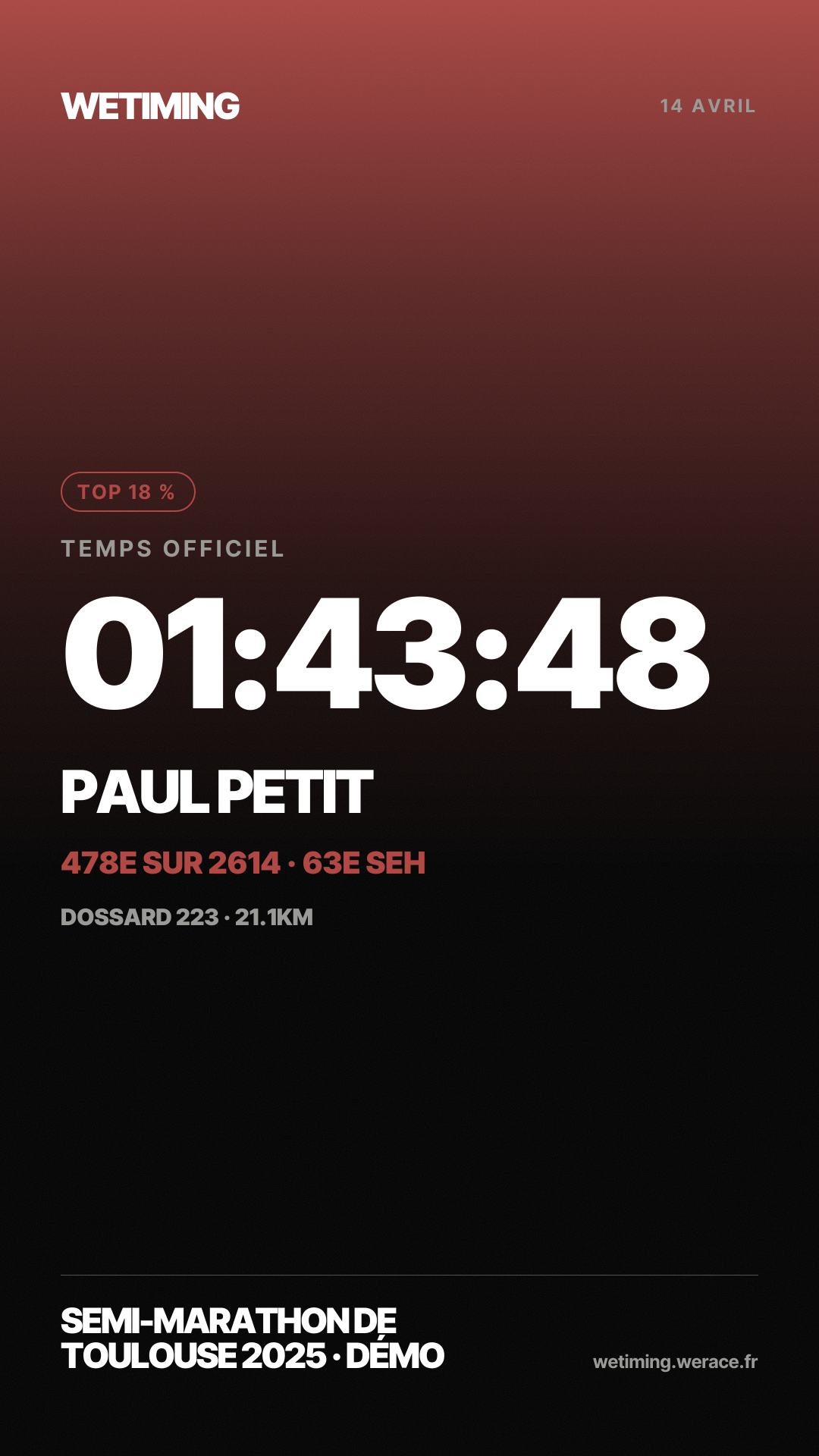 Ton résultat au format Story · aube