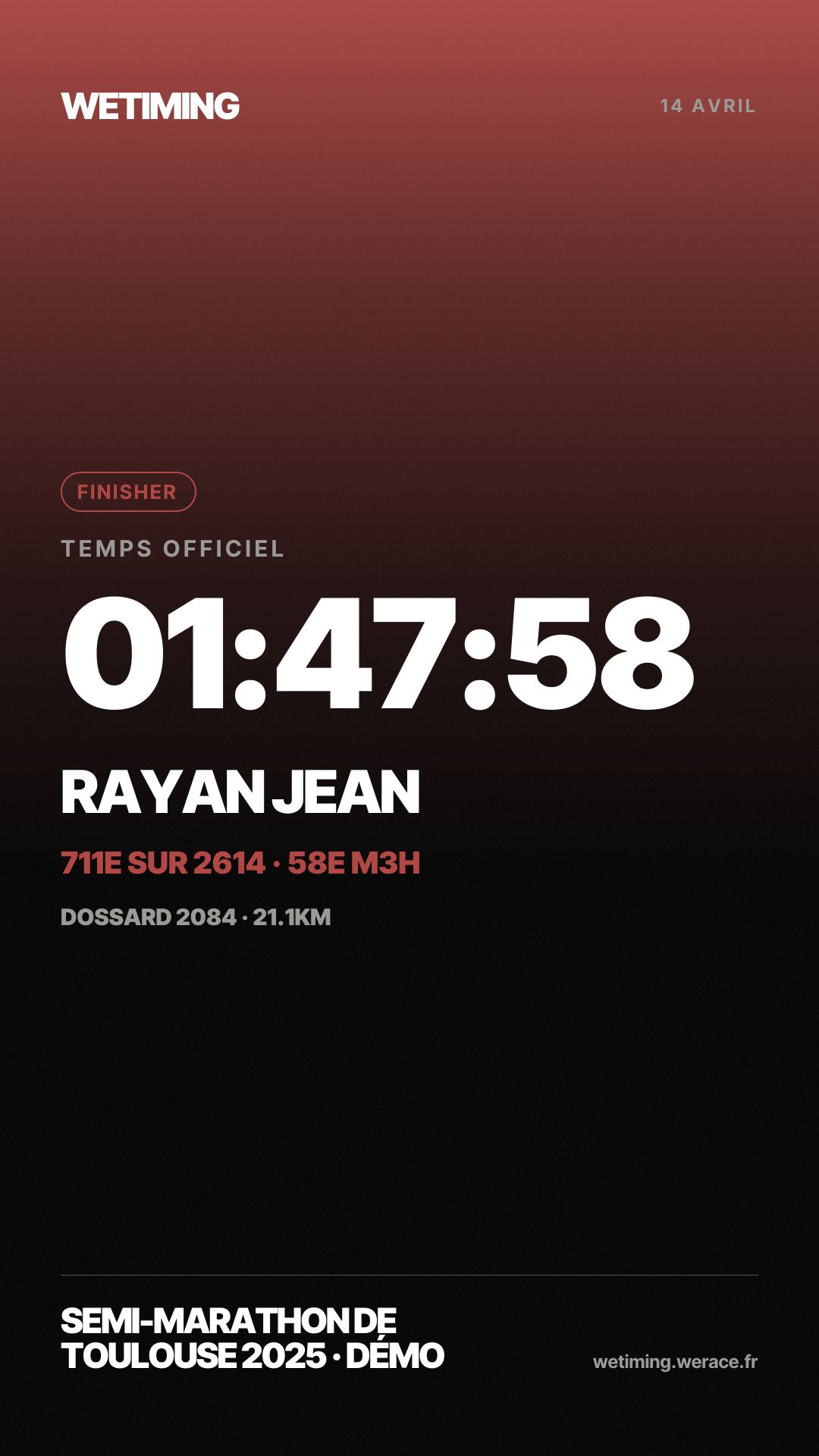 Ton résultat au format Story · aube
