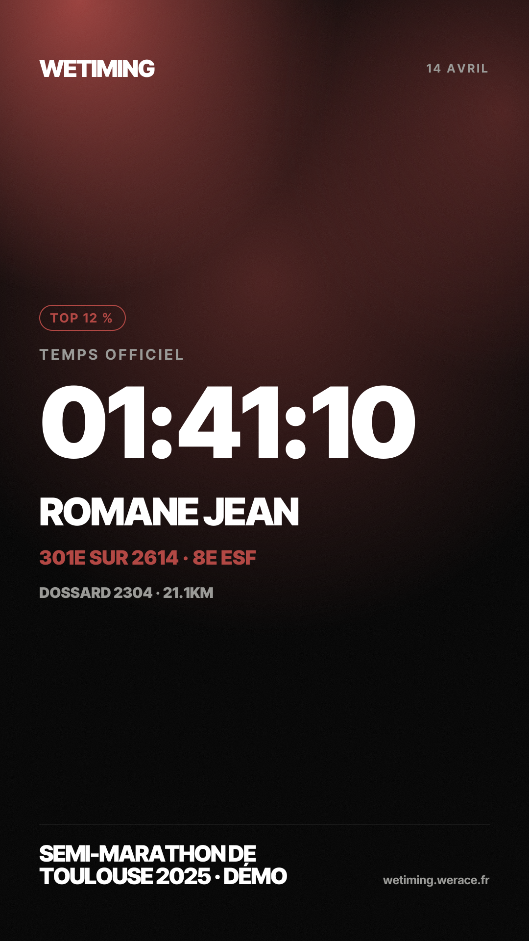 Ton résultat au format Story · nuée