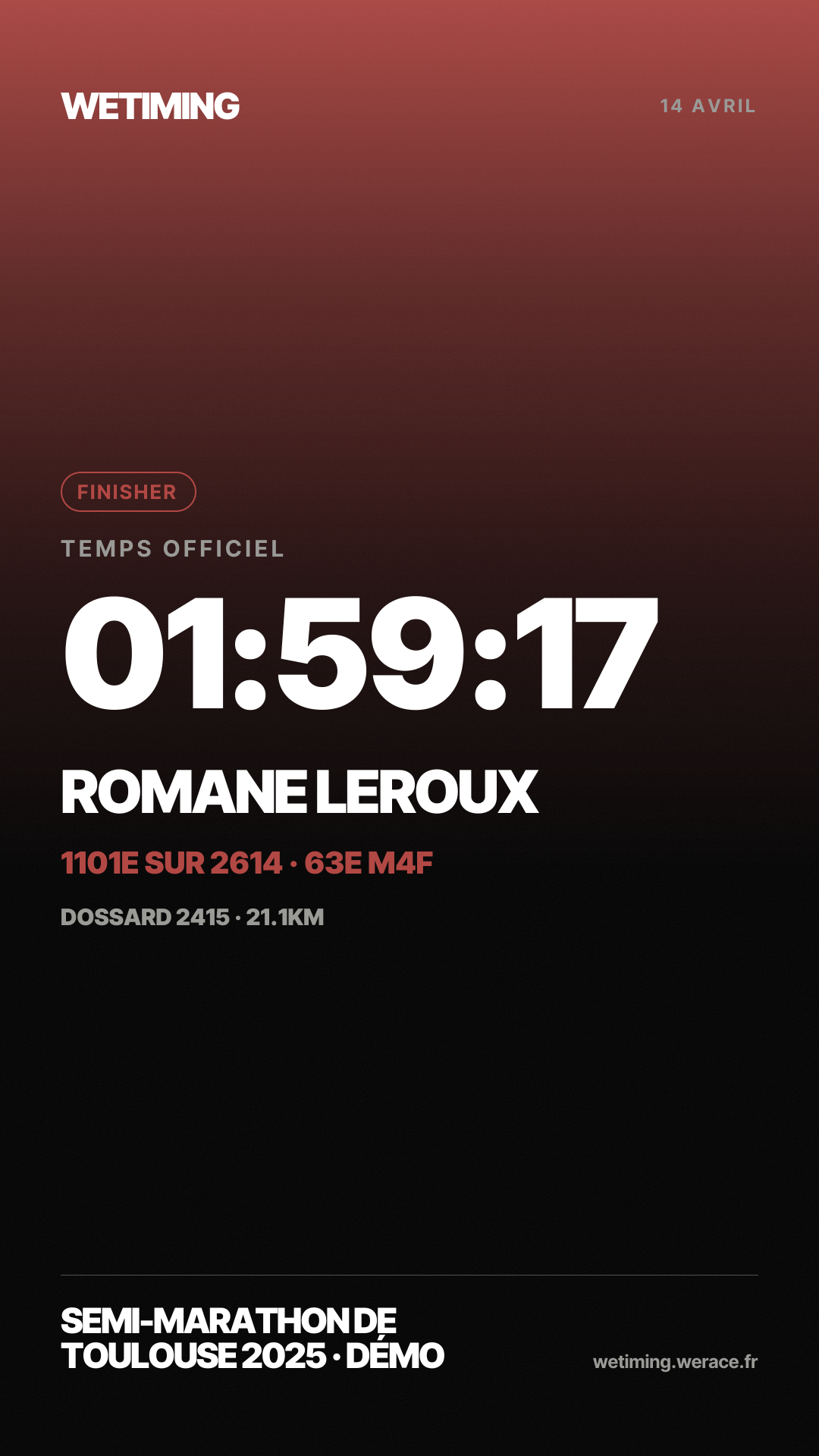 Ton résultat au format Story · aube