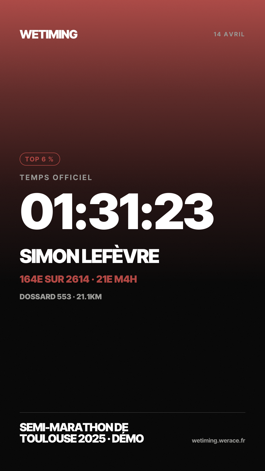 Ton résultat au format Story · aube