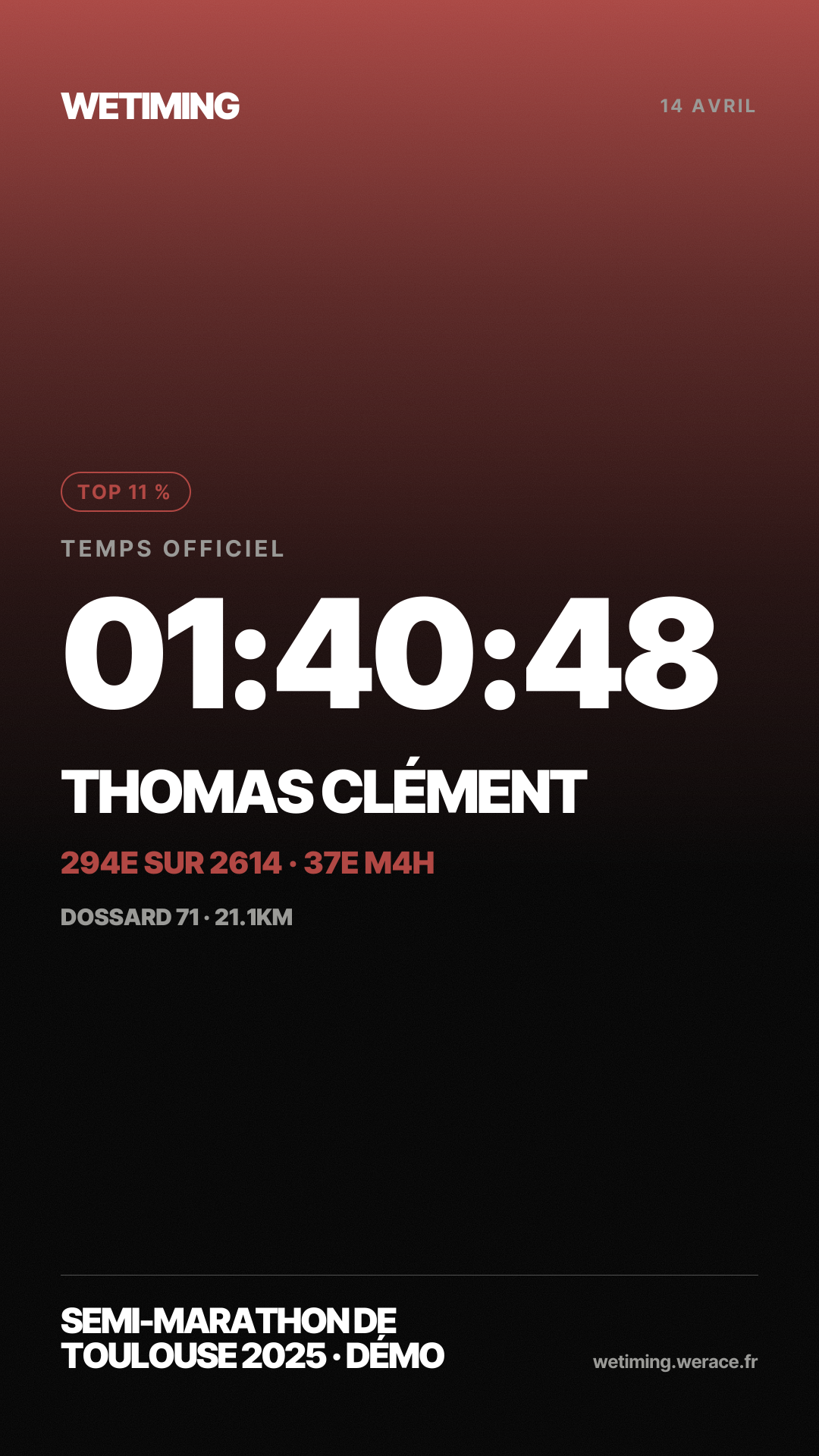 Ton résultat au format Story · aube