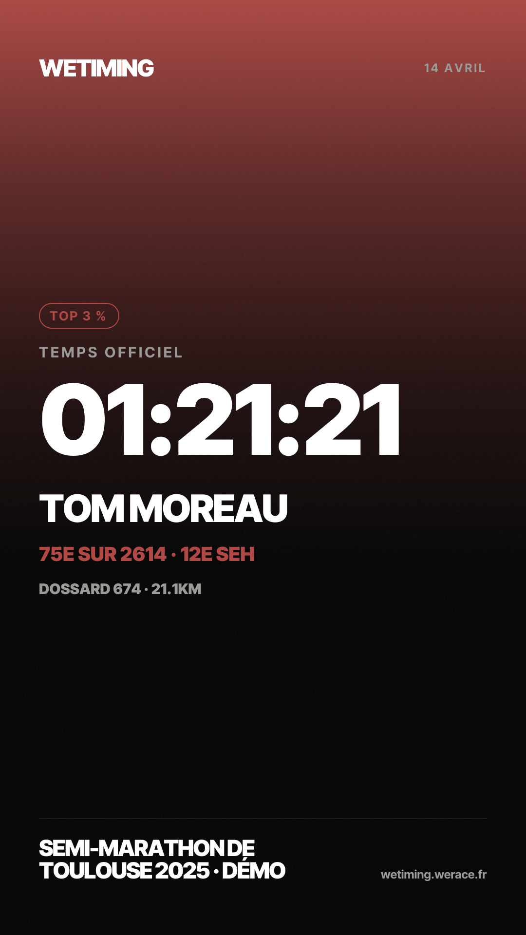 Ton résultat au format Story · aube